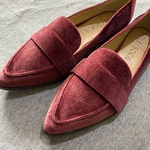 Sole Society Maroon Velvet Edie Flats size 10 Womens